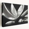 Large abstract canvas print featuring swirls of blue, white, and gray, ideal for kitchen wall art.