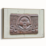 Framed canvas featuring a vintage landscape painting in muted earth tones, ideal for bedroom wall art.