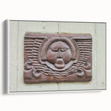 Extra large framed canvas of vintage poster art featuring colorful abstract shapes on a black background.