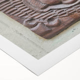 Art deco poster featuring geometric patterns and metallic gold accents on a rolled canvas, suitable for dining room wall art.