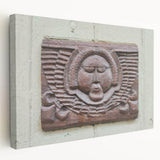 Large abstract art on stretched canvas, featuring swirling blue and grey tones, ideal for kitchen wall art.