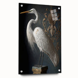 Acrylic glass side view showcasing a sleek modern design with visible mounting pins, highlighting its clarity and shine, ideal for contemporary decor and art displays.
