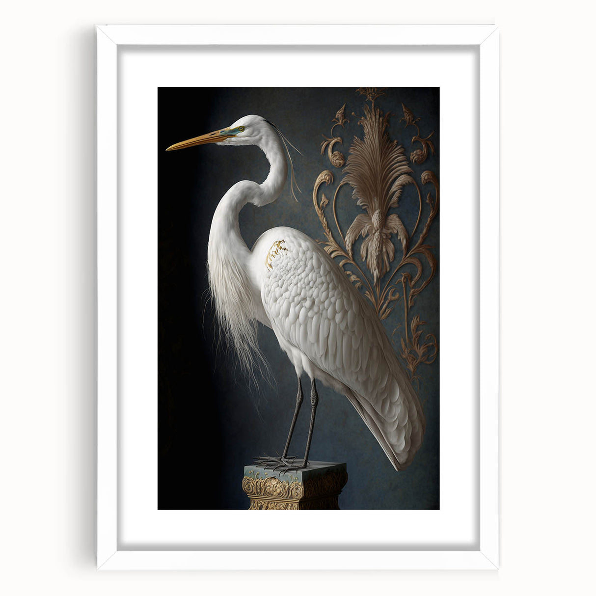 Elegant white picture frame with a mat, showcasing a blank space ideal for artwork or photographs, set against a neutral background, perfect for home décor or gallery displays.