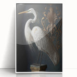 Framed acrylic print showcasing a vibrant abstract design with bold colors, presented in a sleek white frame, ideal for modern home decor and art enthusiasts.