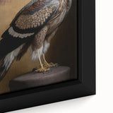 Framed canvas showcasing a vibrant abstract landscape painting with rich colors, set against a modern interior backdrop, ideal for home decor enthusiasts.