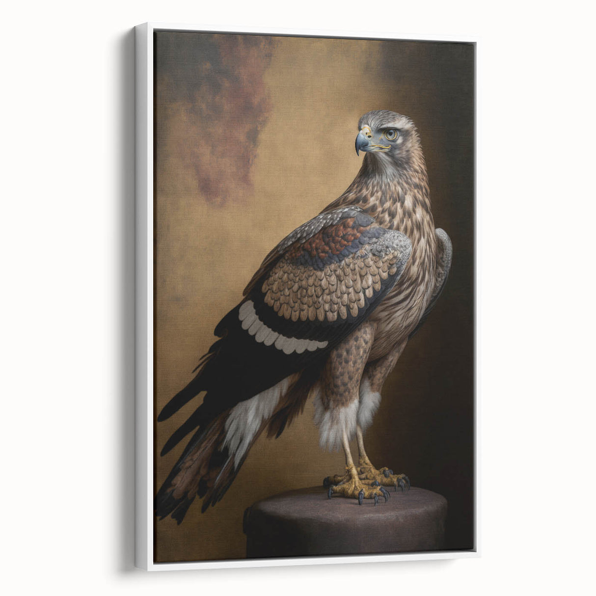 Framed canvas wall art showcasing a serene landscape with vibrant colors, viewed from the side, perfect for stylish home decor and interior design enhancement.