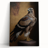 Stretched canvas art print depicting a vibrant abstract landscape, leaning against a white wall. The artwork features bold colors and dynamic brush strokes, perfect for modern home decor.