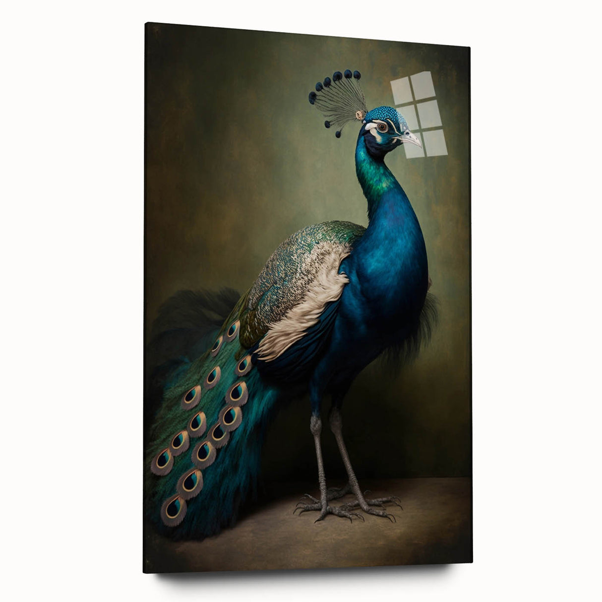 Clear acrylic glass side view showcasing its smooth, transparent surface, ideal for modern displays or framing art. Perfect for enhancing home decor aesthetics.