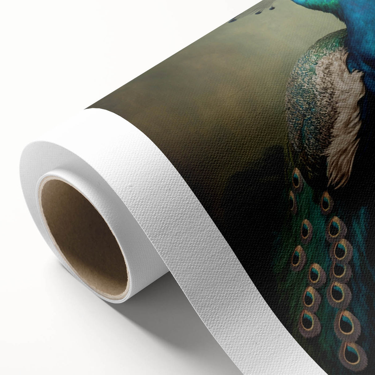 Rolled canvas showcasing vibrant African tribal wall art with intricate patterns and rich colors, securely packaged in a protective cardboard tube for safe delivery. Perfect for adding cultural flair to home decor.