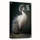 Acrylic glass side view showcasing a modern design with multiple pins for support. The sleek glass features a clear finish, ideal for contemporary decor.