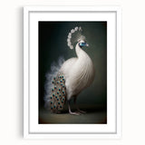 Elegant white picture frame with a mat, showcasing an artwork in a front view setting. Ideal for home decor, this frame enhances any art piece with its clean design.