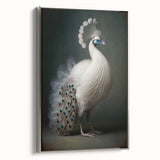 Framed canvas print showcasing a vibrant abstract design with bold colors and intricate patterns, viewed from the side to highlight its sleek silver frame and professional finish. Ideal for modern home decor and art enthusiasts.