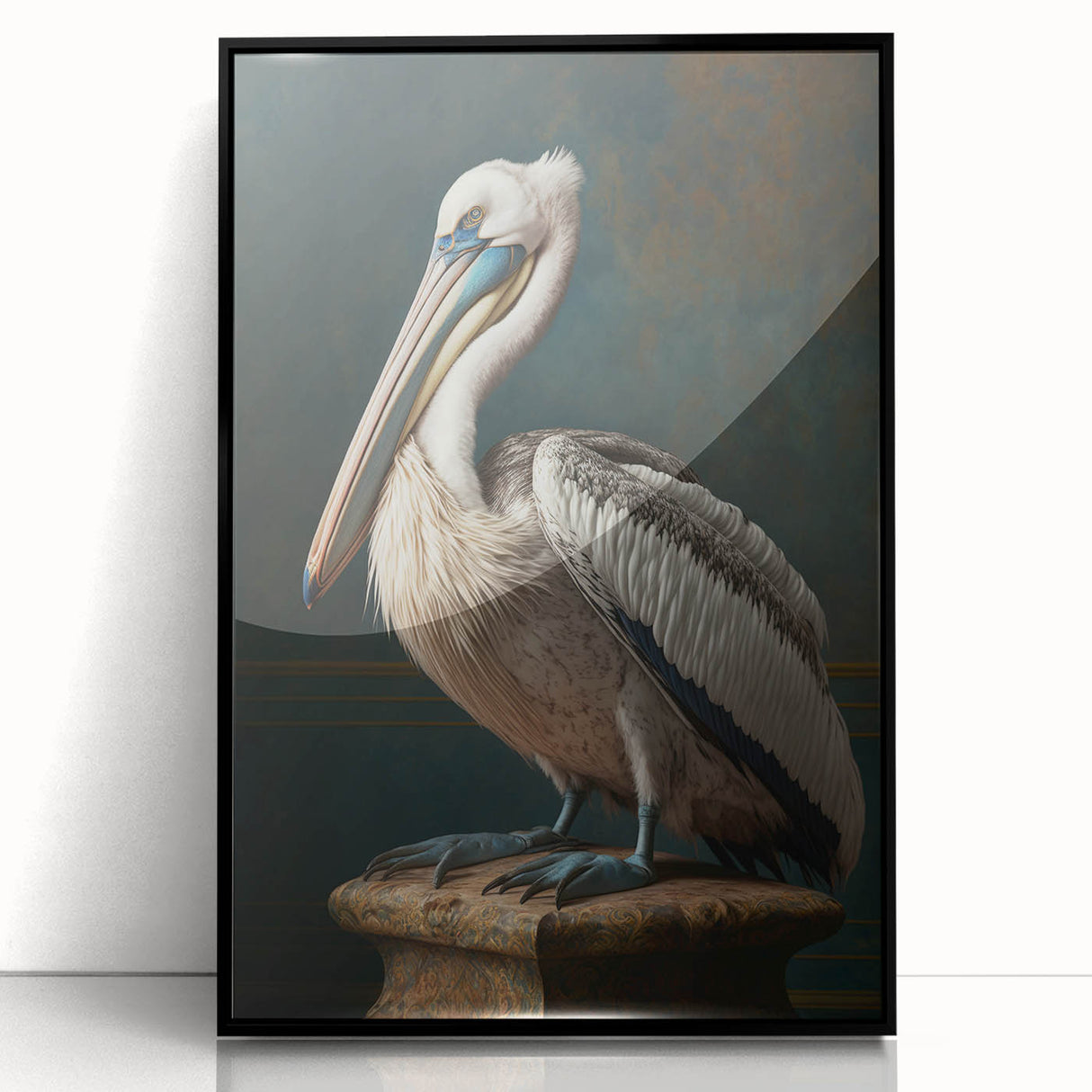 Framed acrylic print showcasing a stunning black and white abstract design, emphasizing depth and contrast, ideal for modern home decor or art enthusiasts.