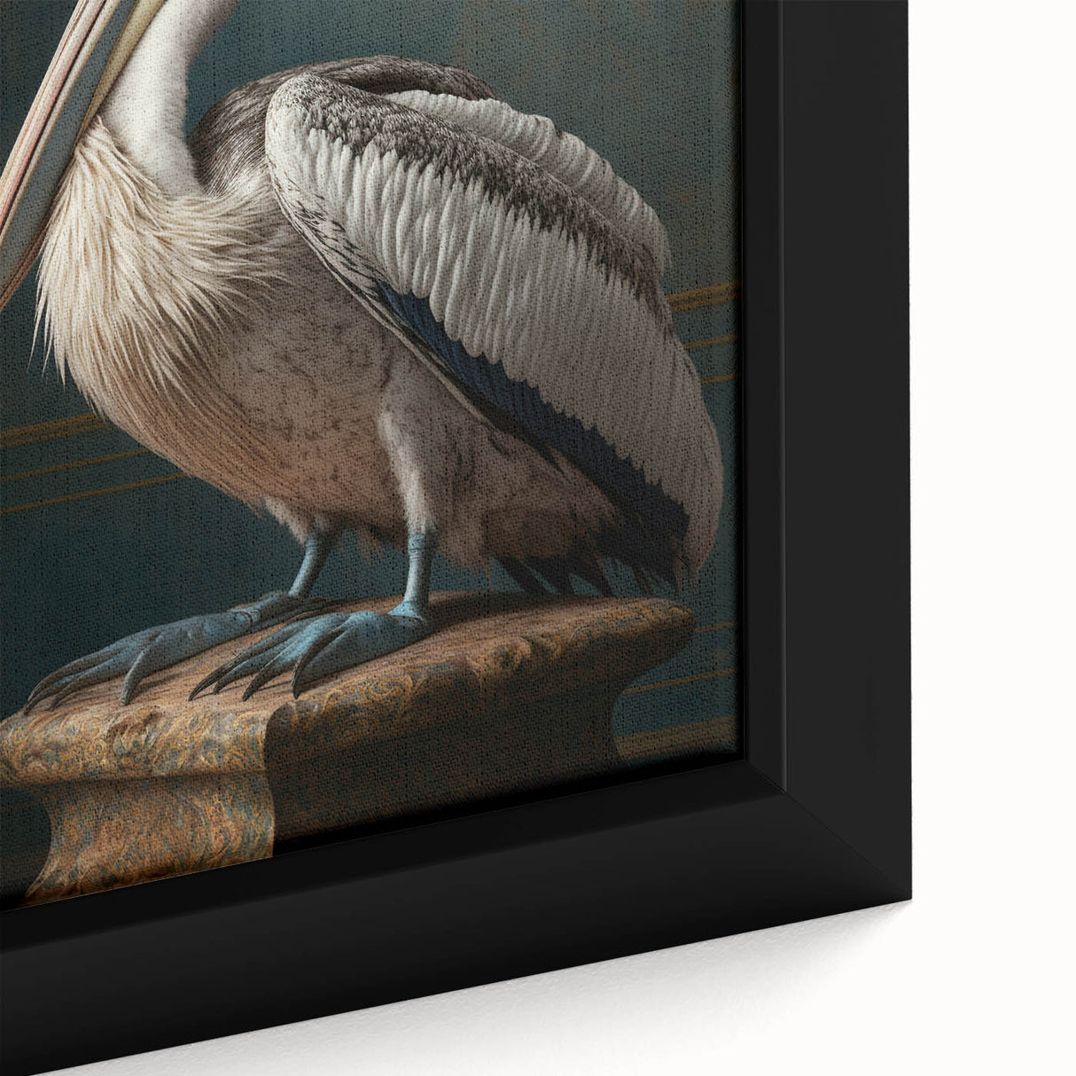 Close-up of a textured, framed canvas showcasing vibrant African tribal art, highlighting intricate patterns and vivid colors, perfect for home decor.