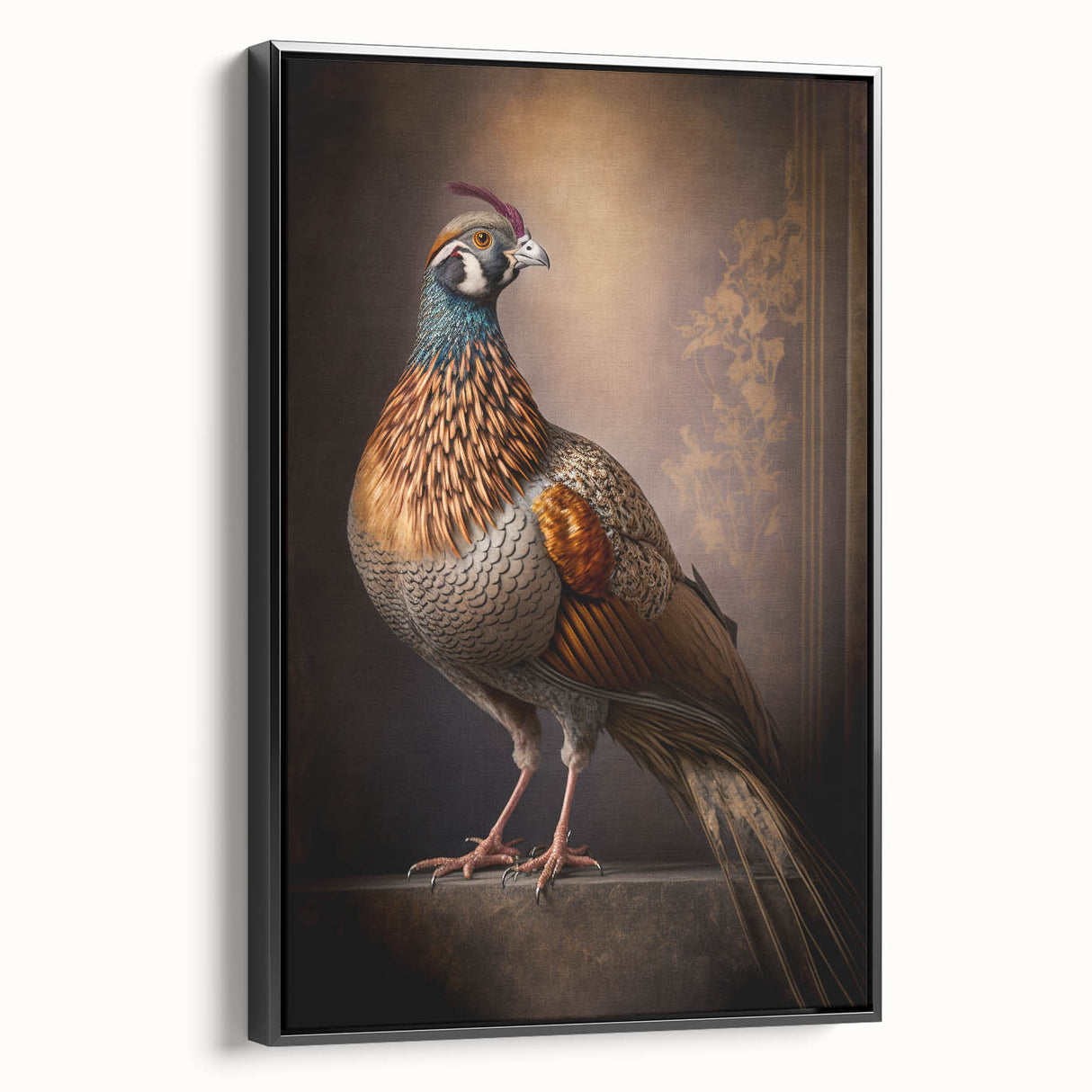 Framed black canvas wall art displaying an abstract design, showcasing intricate details and textures, perfect for modern home decor and artistic aesthetics.