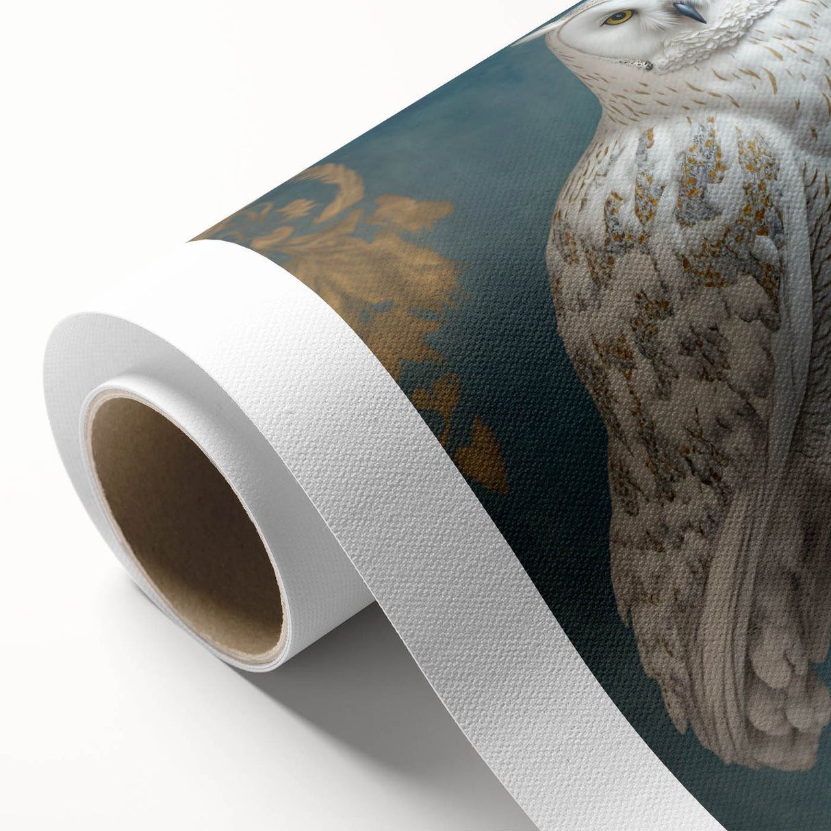 Rolled canvas showcasing vibrant African tribal wall art design, featuring intricate patterns and rich colors, securely packaged in a protective cardboard tube for shipping.