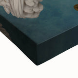 Close-up of a stretched canvas print showcasing vibrant African tribal art, featuring intricate patterns and textures, perfect for home decor enhancement.