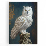 Stretched canvas print of vibrant abstract art featuring swirling colors in blue, orange, and yellow, ideal for modern home decor enhancement.