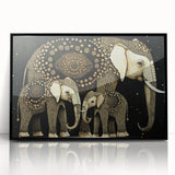 Framed acrylic artwork showcasing a modern black geometric design, elegantly displayed from the front view, perfect for contemporary home decor.