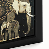 Close-up of a framed canvas artwork depicting vibrant African tribal patterns, showcasing rich colors and intricate details, ideal for home decor enhancement.