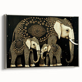 Framed canvas print showcasing a modern abstract landscape in vibrant colors, featuring a sleek silver frame and side view that highlights its elegant design, perfect for home decor.