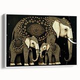 Framed canvas artwork showcasing a vibrant abstract design in bold colors, displayed from a white side view against a neutral background, ideal for modern home decor.