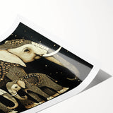 Rolled canvas print showcasing vibrant African tribal art featuring intricate patterns and rich colors, securely packaged in a protective cardboard tube for delivery.