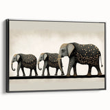 Framed canvas artwork showcasing a vibrant abstract design in bold colors, viewed from the side against a neutral background, perfect for modern home decor.