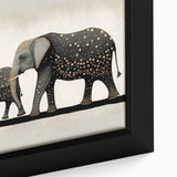 Framed canvas close-up showcasing vibrant African tribal art with intricate patterns and textures, perfect for adding cultural flair to home decor.