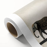 Rolled canvas showcasing vibrant African wall art design with intricate patterns, housed in a protective cardboard tube for safe transport and storage.