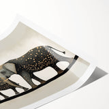 Rolled print of vibrant African wall art showcasing intricate tribal patterns in rich colors, securely packaged in a durable cardboard tube for easy transport.