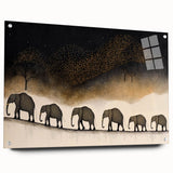 Acrylic glass panel showcasing a side view with visible mounting pins, reflecting light to highlight its sleek, modern design suitable for contemporary decor.