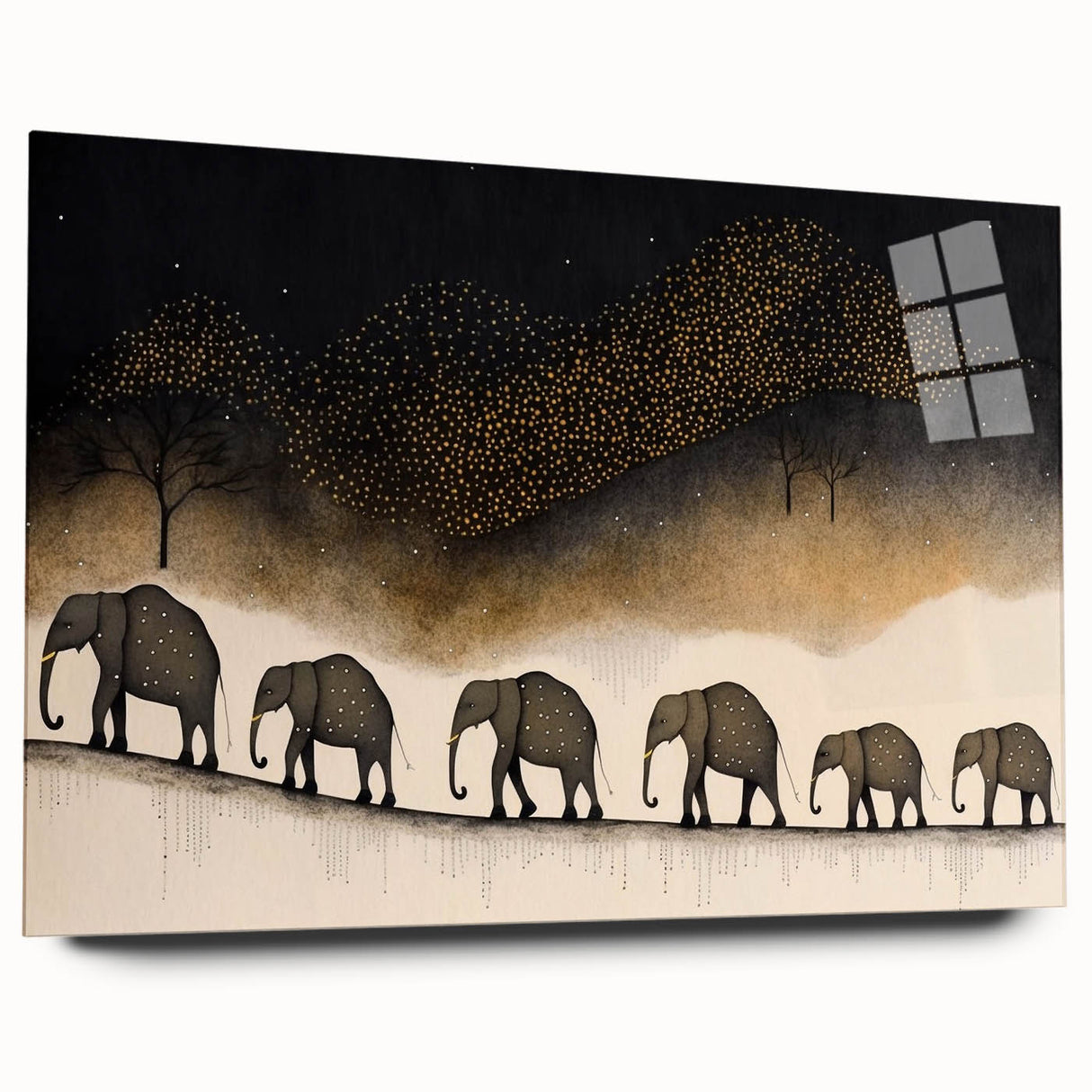 Acrylic glass display panel viewed from the side, showcasing a sleek, modern design with a crystal-clear finish, perfect for showcasing artwork or photographs.