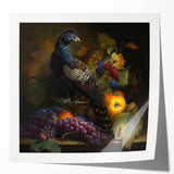 Glossy photo print mockup set showcasing vibrant artwork, including abstract designs and landscapes, displayed on a clean white surface with natural lighting.