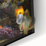 Close-up of a vibrant acrylic glass piece showcasing a colorful abstract design with intricate details and reflections, ideal for modern home decor or art collections.