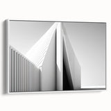 Framed canvas depicting a black and white vintage landscape painting, suitable as wall art for a bedroom.