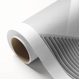 Art Deco poster featuring a geometric pattern in gold and teal on rolled canvas.