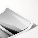 Extra large wall art featuring line art flowers in black on white, printed on rolled canvas.