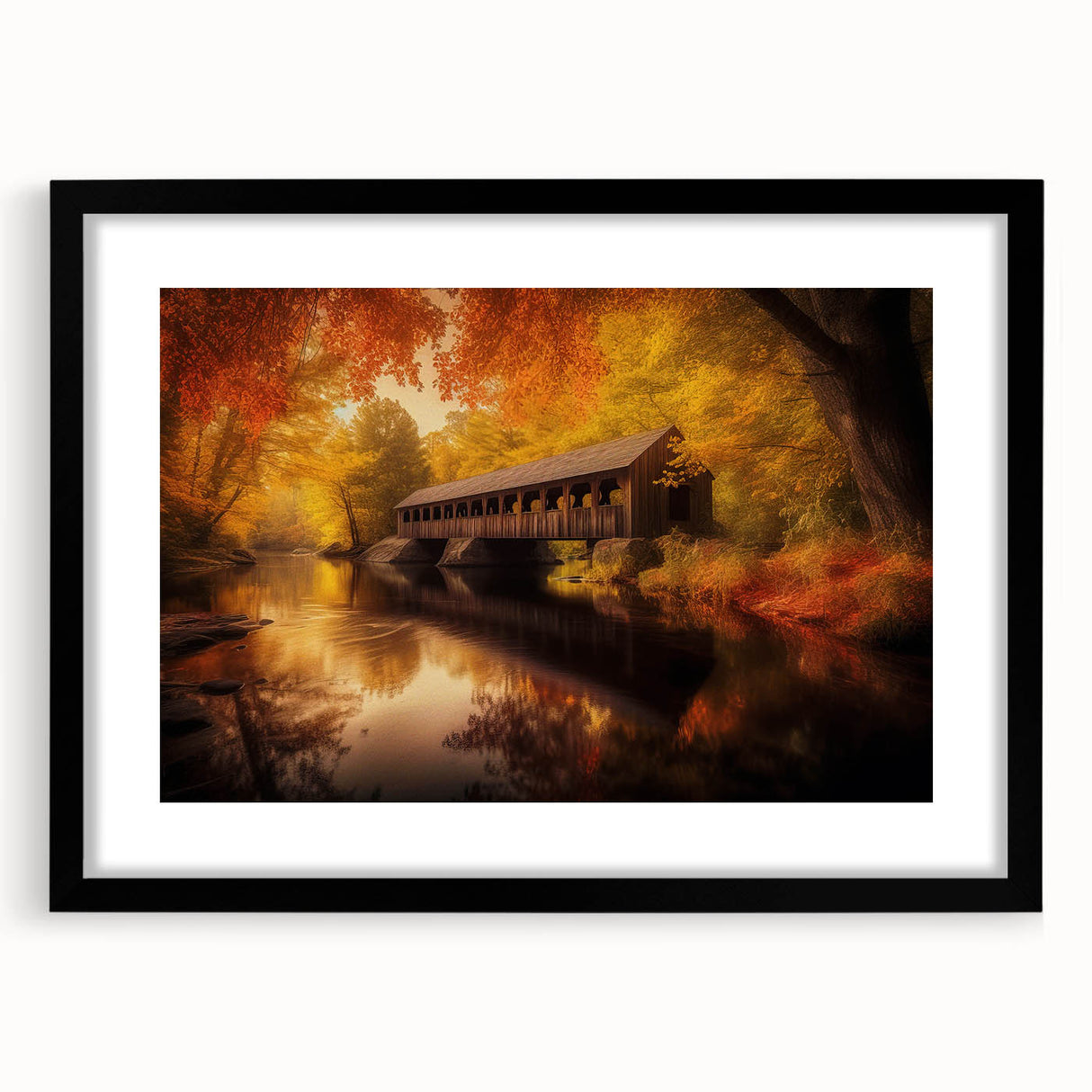 Extra large abstract art print featuring a textured mix of vibrant colors on a black framed canvas.