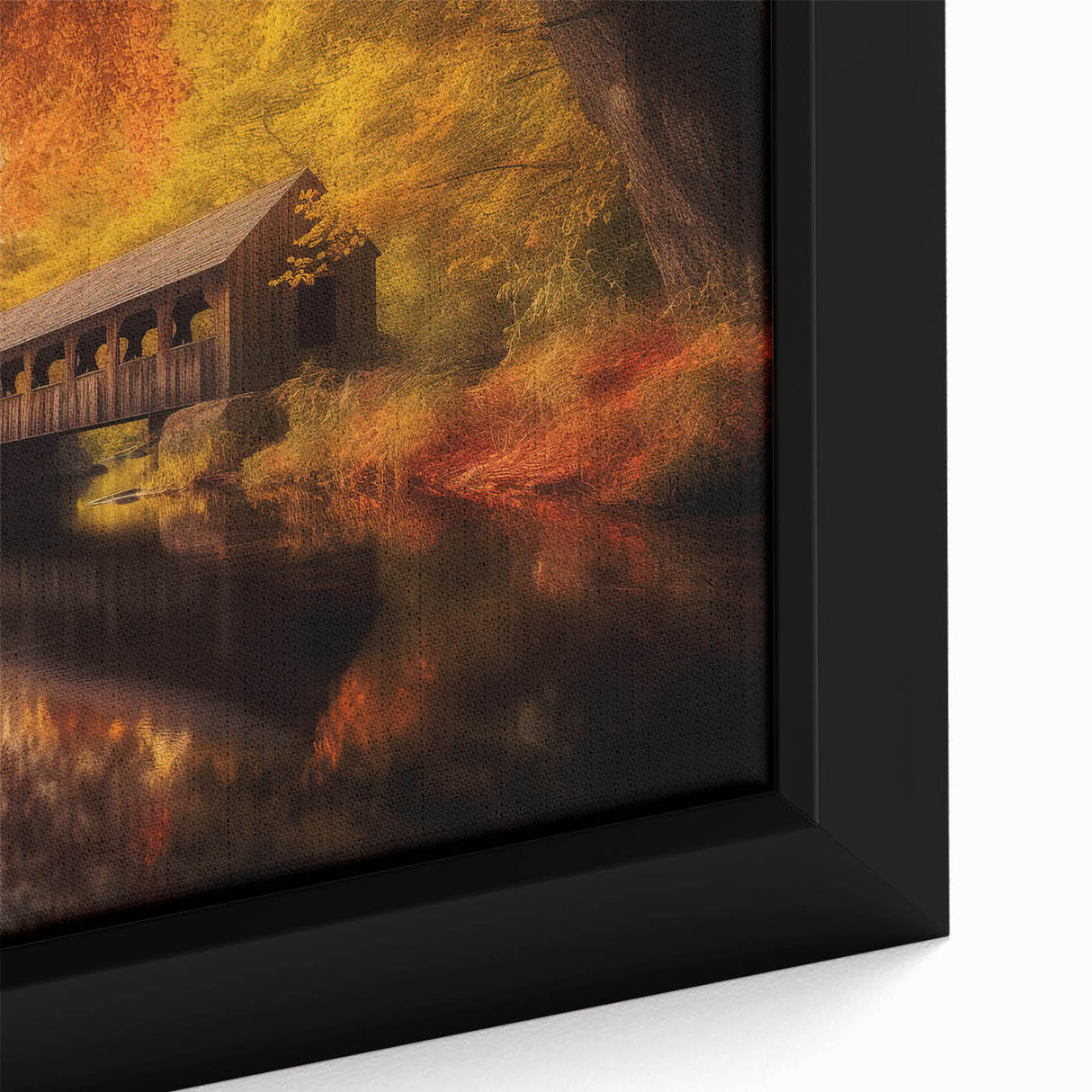 Extra large framed canvas featuring textured, colorful abstract patterns on a black background, ideal for living room decor.