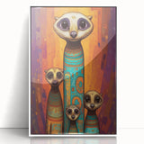 Framed acrylic artwork showcasing a vibrant abstract design in bold colors, displayed from a front view against a neutral background, perfect for modern decor.