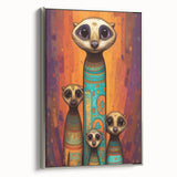 Framed canvas artwork showcasing a vibrant sunset landscape in rich orange and purple hues, elegantly displayed in a sleek silver frame, ideal for home decor.