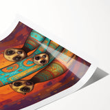 Rolled print showcasing vibrant African tribal art with intricate patterns, securely rolled in a protective cardboard tube, perfect for wall decoration.