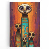 Stretched canvas print showcasing vibrant abstract artwork in bold colors, ideal for modern home decor, displayed in a bright living room setting.