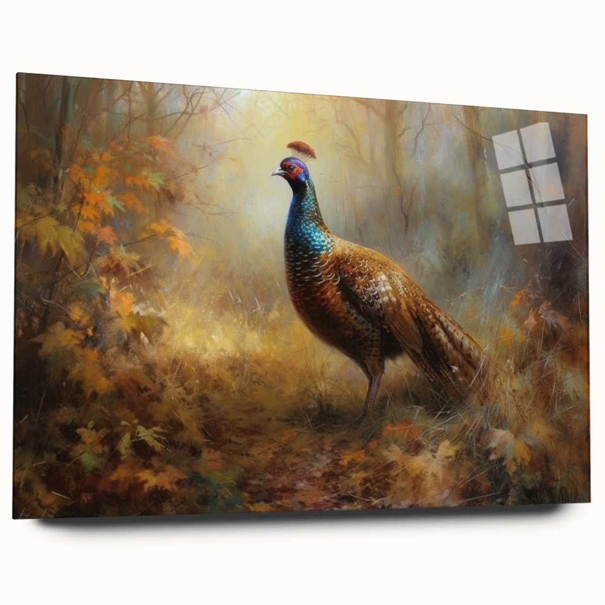 Acrylic glass panel showcasing a sleek side view, reflecting light elegantly with a smooth, clear surface, ideal for modern decor or photo displays.