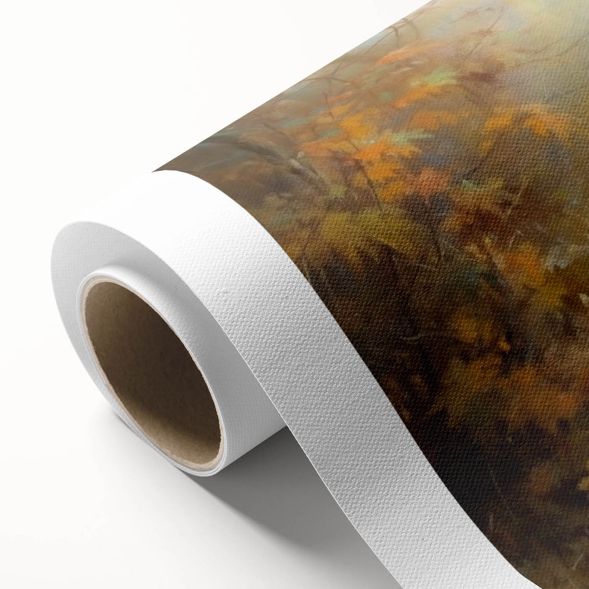 Rolled canvas showcasing vibrant African tribal wall art, featuring intricate patterns and rich colors, securely packaged in a protective cardboard tube. Ideal for home decor enthusiasts seeking unique cultural art pieces.