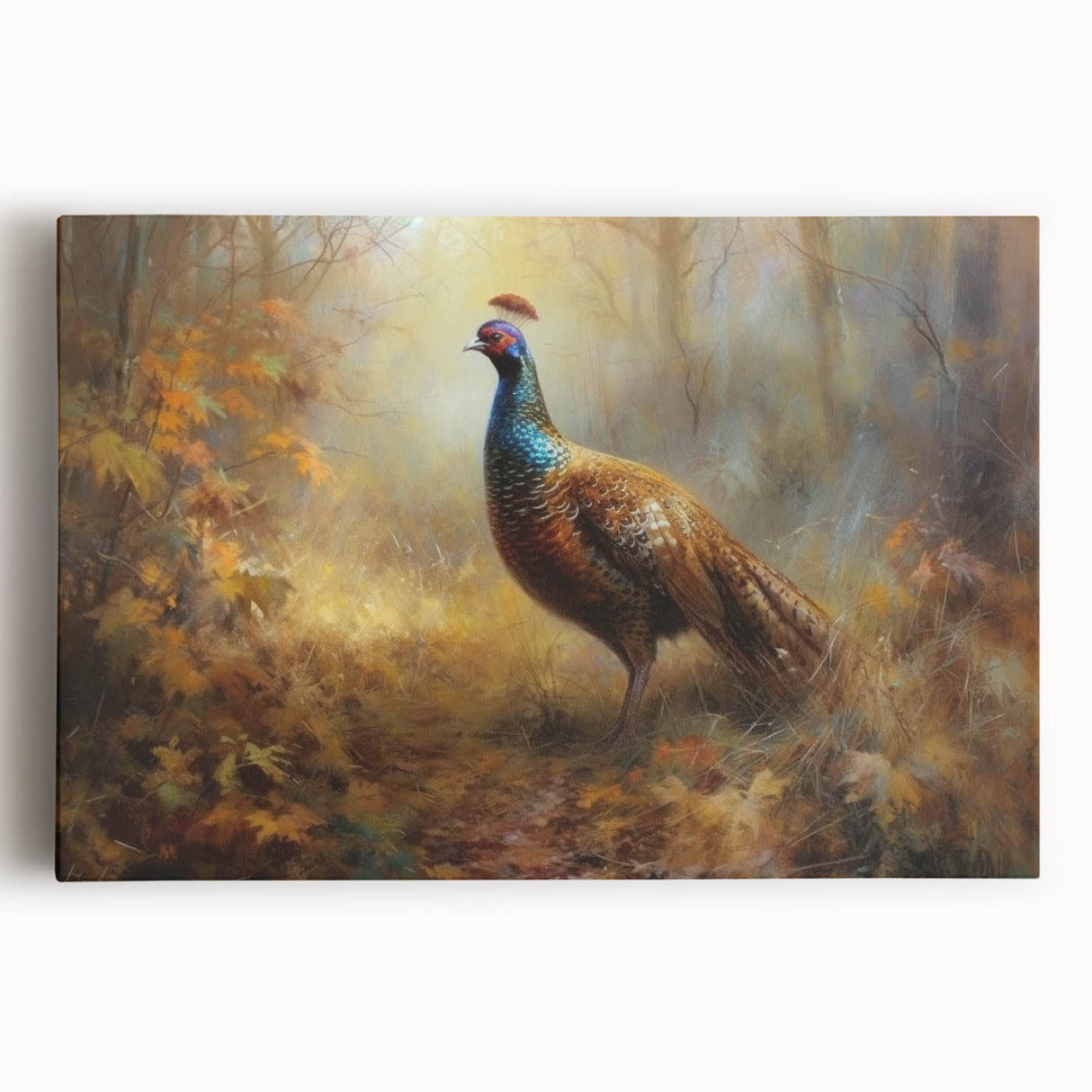 Stretched canvas print of vibrant abstract artwork showcasing bold colors and dynamic shapes, perfect for modern home decor and artistic displays.