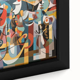 Close-up view of a framed canvas showcasing vibrant African wall art, featuring intricate patterns and textures, ideal for home decor and cultural expression.