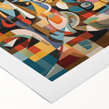 Rolled canvas displaying vibrant African wall art with intricate tribal patterns, securely packaged in a durable cardboard tube for safe transport and storage.