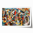 Rolled canvas print showcasing vibrant African tribal art, characterized by intricate patterns and rich colors, securely packaged in a protective cardboard tube for art preservation.